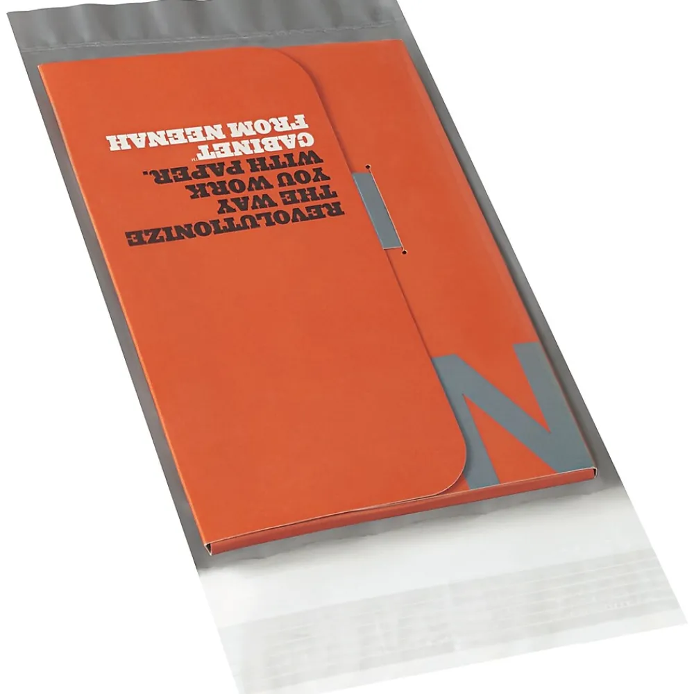 Clearance Partners Brand Clear View Poly Mailers, 6" x 9", Clear/White, 100/Case