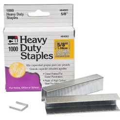 Staples|CLI Extra Heavy Duty Staples, 5/8" Leg Length, 1000/Pack, 6 Packs (CHL84063-6)