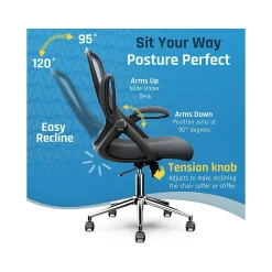 Ergonomic Chairs*Click365 Ergonomic Fabric/Mesh Swivel Task Chair, (CCHR10003B) Gray