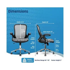 Ergonomic Chairs*Click365 Ergonomic Fabric/Mesh Swivel Task Chair, (CCHR10003B) Gray
