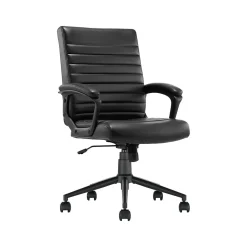 Office Chairs*Click365 Transform 3.0 Ergonomic Bonded Leather Swivel Desk Chair, (CCHR10008B) Black