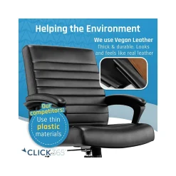 Ergonomic Chairs*Click365 Transform 3.0 Ergonomic Bonded Leather Swivel Desk Chair, (CCHR10008B) Black