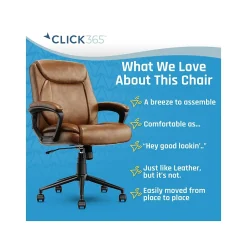 Ergonomic Chairs*Click365 Transform 1.0 Ergonomic Bonded Leather Swivel Desk Chair, (CCHR10001A) Cognac