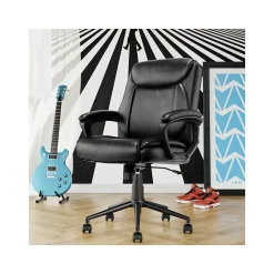 Ergonomic Chairs*Click365 Transform 1.0 Ergonomic Bonded Leather Swivel Desk Chair, (CCHR10001B) Black