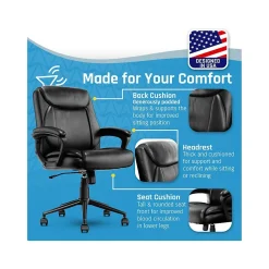 Ergonomic Chairs*Click365 Transform 1.0 Ergonomic Bonded Leather Swivel Desk Chair, (CCHR10001B) Black