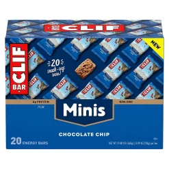 Clif  Mini Energy Bars, Chocolate Chip, 1.0 oz., 20/Box (CCC37654)