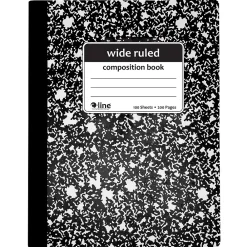 Composition Notebooks|C-Line Composition Notebooks, 100 Sheets, Wide Ruled, Black Marble, 12/Pack (CLI22024-12)