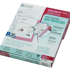 Sheet Protectors|C-Line Heavyweight Sheet Protectors, 8-1/2" x 11, Clear, 50/Box (62018)