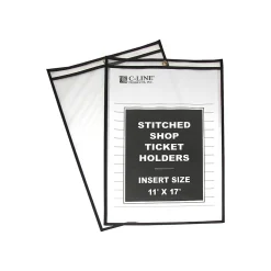 Sheet Protectors|C-Line Job Ticket Holders, 11" x 17", Clear, 25/Box (46117)