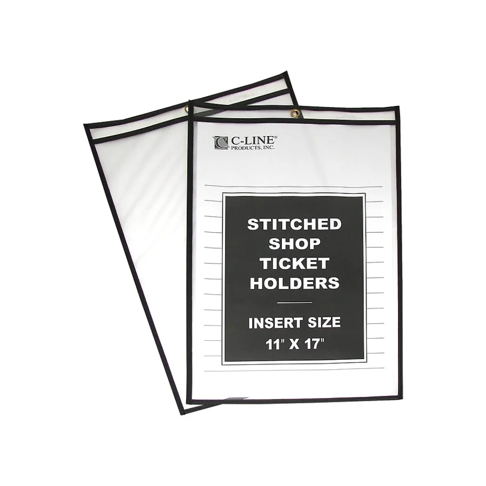 Sheet Protectors|C-Line Job Ticket Holders, 11" x 17", Clear, 25/Box (46117)