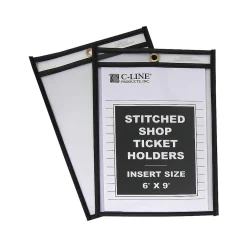 Sheet Protectors|C-Line Job Ticket Holders, 6" x 9", Clear, 25/Box (46069)
