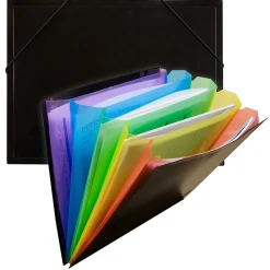 Pocket Folders|C-Line Letter Size Document Sorter, Black/Multi, Pack of 3 (CLI59011-3)