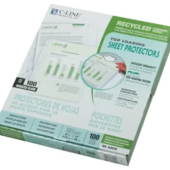 Sheet Protectors|C-Line Recycled Lightweight Sheet Protectors, 11" x 8-1/2", Clear, 100/Box (62029)