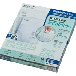Sheet Protectors|C-Line Sheet Protector, Vinyl, Super-Heavyweight, Non-Glare, 8-1/2" x 11", Clear, 50/Box (CLI61018)