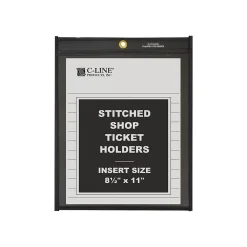 Sheet Protectors|C-Line Shop Ticket Holders, 8-1/2" x 11", Clear with Black Back, 25/Box (45911)