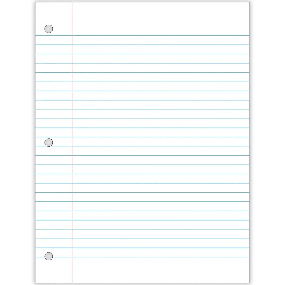 Filler Paper|C-Line Wide Ruled Filler Paper, 8" x 10.5", 3-Hole Punched, 100 Sheets/Pack, 12/Bundle (CLI22032-12)