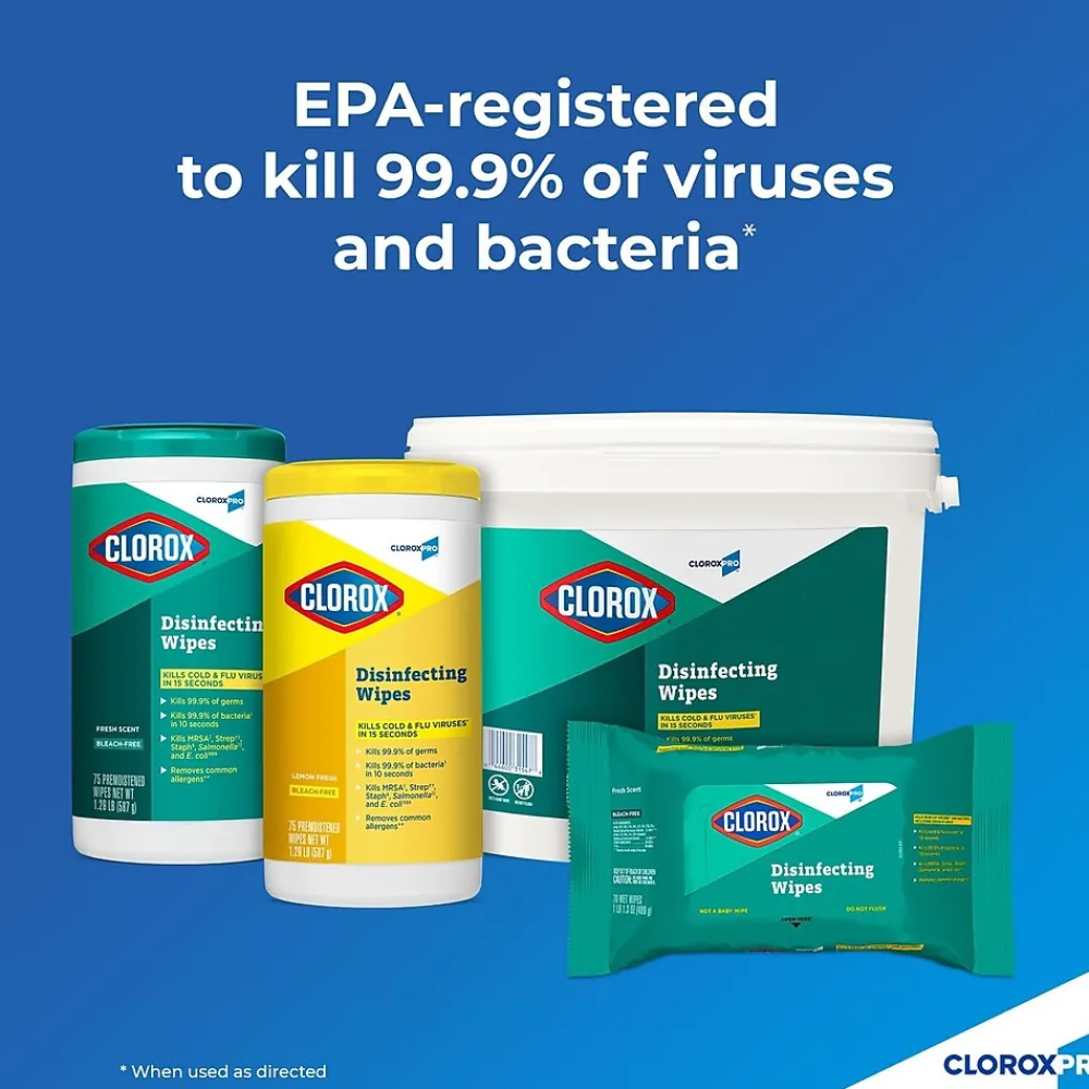 Pro™ Disinfecting Wipes, Fresh Scent, 70 Wipes/Container, 70/Pack (60034)<Clorox Sale