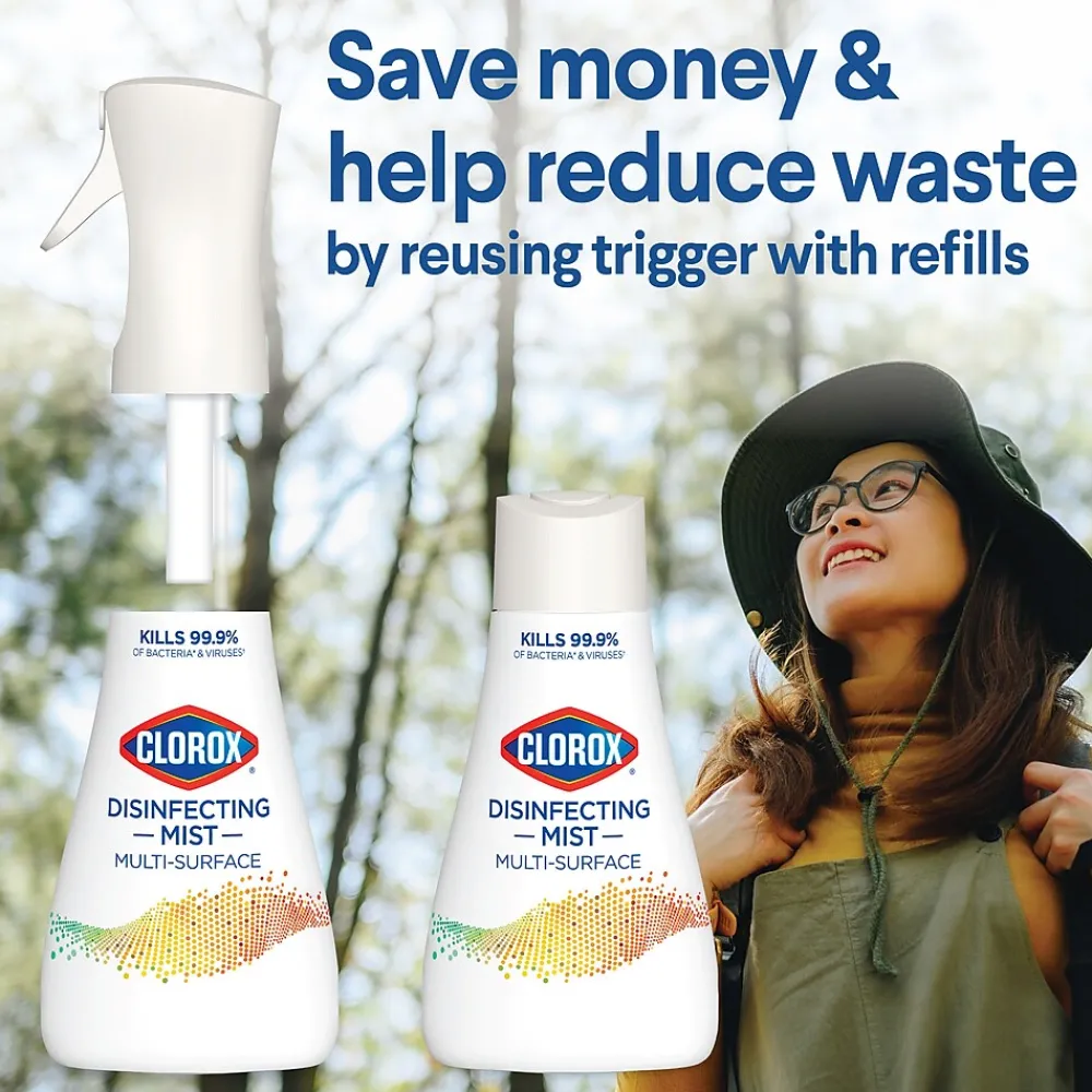 Disinfecting, Sanitizing and Antibacterial Spray Mist, Eucalyptus Peppermint, 16 Fluid oz. (60152)<Clorox Hot