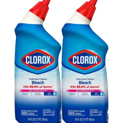 Disinfecting Toilet Bowl Cleaner with Bleach, Rain Clean Scent, 24 Oz., 2/Pack (00273)<Clorox Best