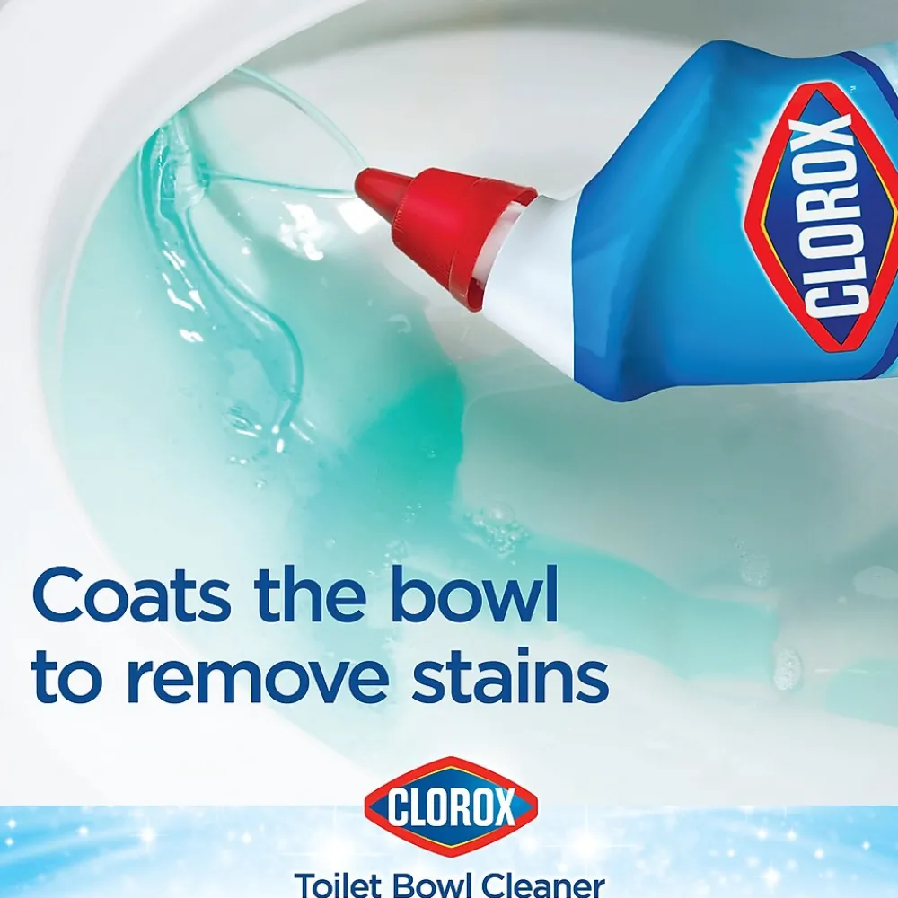 Disinfecting Toilet Bowl Cleaner with Bleach, Rain Clean Scent, 24 Oz., 2/Pack (00273)<Clorox Best