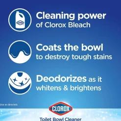 Disinfecting Toilet Bowl Cleaner with Bleach, Rain Clean Scent, 24 Oz., 2/Pack (00273)<Clorox Best