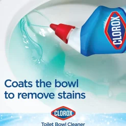 Disinfecting Toilet Bowl Cleaner with Bleach, Rain Clean Scent, 24 Oz., 2/Pack, 6 Packs/Carton (30924)<Clorox Best