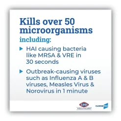 Disinfecting Wipes, 100 Wipes/Flat Pack, 6/Pack<Clorox Healthcare Hot