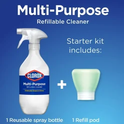Multi-Purpose Cleaning Spray System Starter Kit, 1 Spray Bottle and 1 Refill, Crisp Lemon, 1.13 fl. oz. (60160)<Clorox Hot