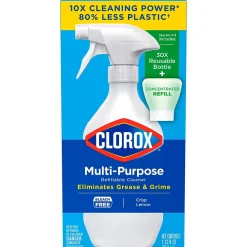 Multi-Purpose Cleaning Spray System Starter Kit, 1 Spray Bottle and 1 Refill, Crisp Lemon, 1.13 fl. oz. (60160)<Clorox Hot