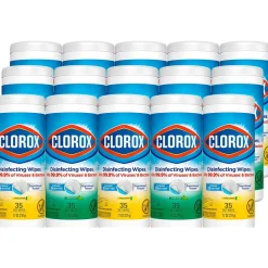 Value Pack Disinfecting Wipes, 35 Wipes/Canister, 3/Pack, 15/Carton (30112)<Clorox Online