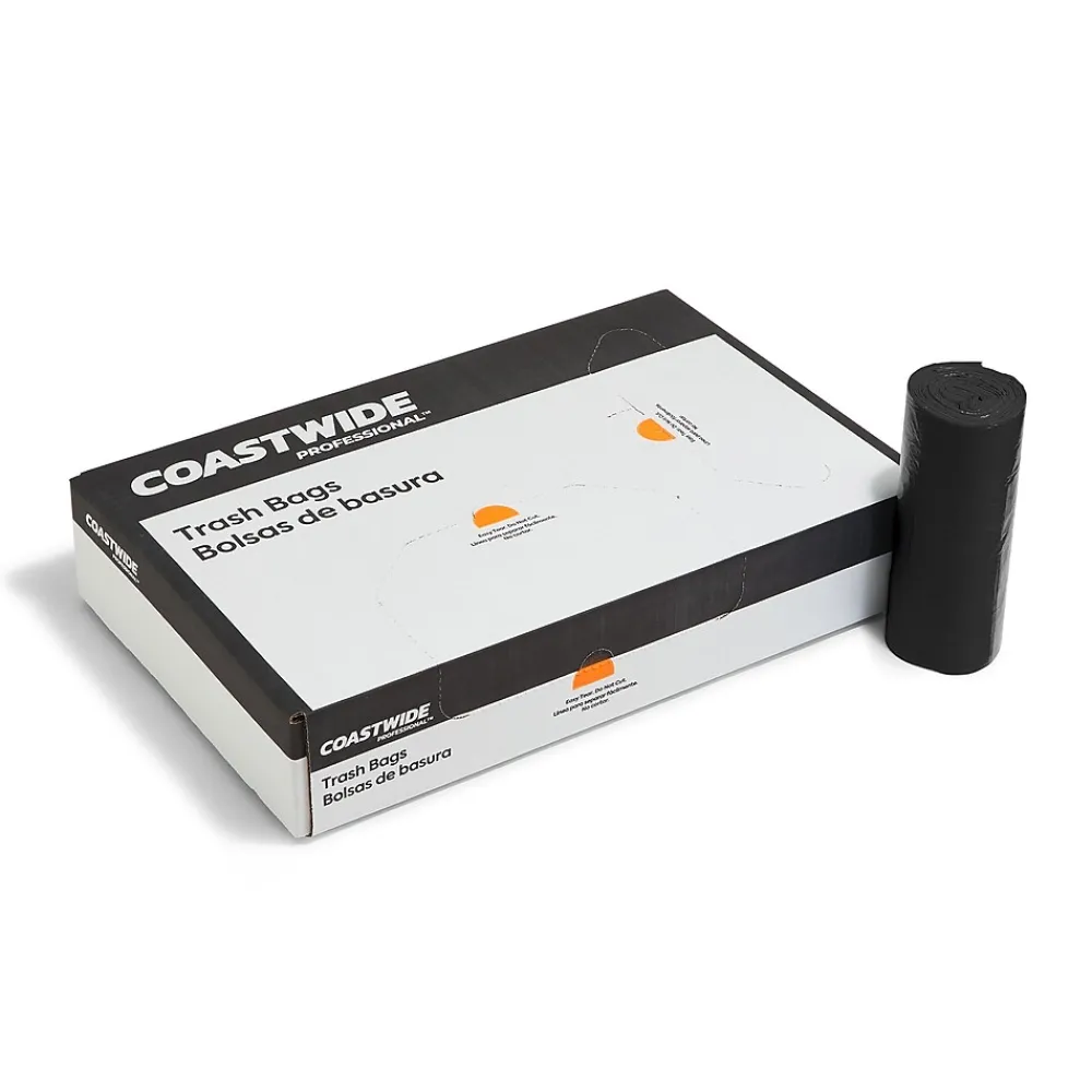 ™ 23 Gallon Trash Bag with 30% PCR, 28" x 45", Low Density, 0.8 mil, Black, 250 Bags/Box (CW62422)<Coastwide Professional Sale