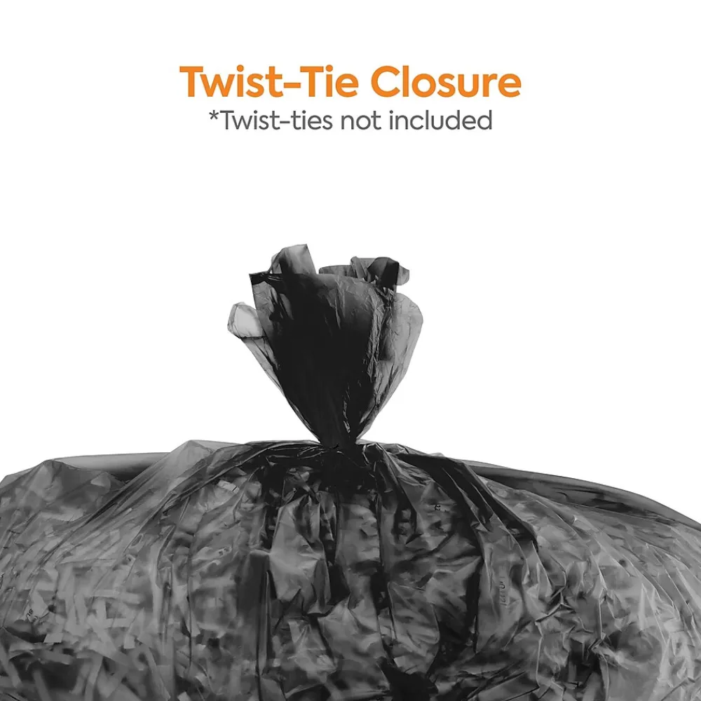 ™ 23 Gallon Trash Bag with 30% PCR, 28" x 45", Low Density, 0.8 mil, Black, 250 Bags/Box (CW62422)<Coastwide Professional Sale