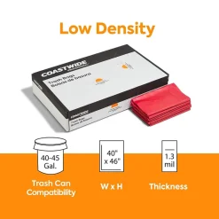 ™ 40-45 Gallon Biohazard Bags, Low Density, 1.3 Mil, Red, 200 Bags/Box (CW50713)<Coastwide Professional Online