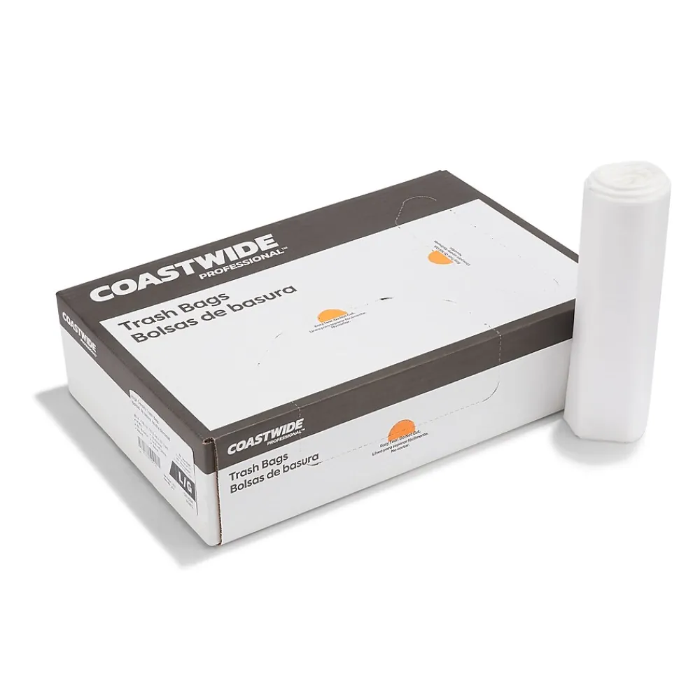 ™ 40-45 Gallon Trash Bag, 40" x 48", High Density, 16 mic, Natural, 250 Bags/Box (CW18204)<Coastwide Professional New