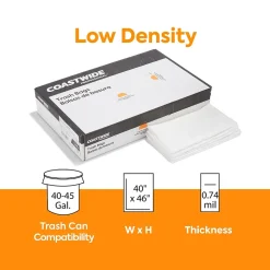 ™ 40-45 Gallon Trash Bag, 40" x 46", Low Density, 0.74 mil, White, 100 Bags/Box (CW18192)<Coastwide Professional