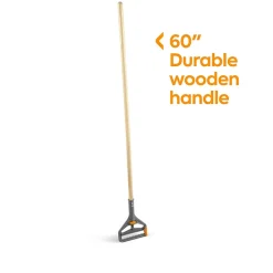 ™ 60" Side Gate Wood Wet Mop Handle, Plastic Head (CW61061-CC)<Coastwide Professional Discount