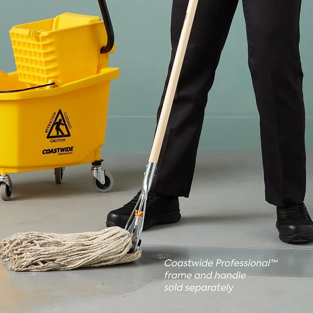 ™ Cut-End Wet Mop Head, #32, Cotton, 1" Headband, White (CW57745)<Coastwide Professional Outlet