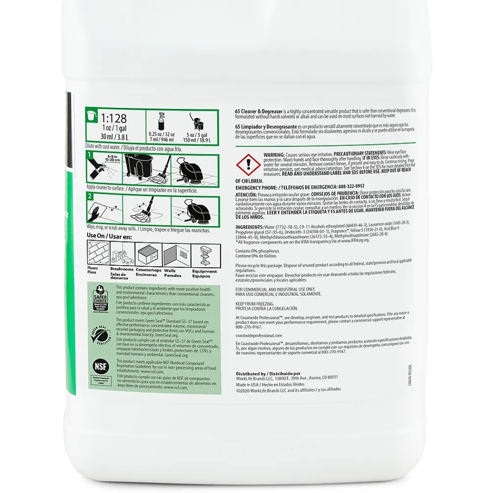 Degreaser Heavy Duty Cleaner 65, 3.78L, 4/Carton (CW650001-A)<Coastwide Professional Clearance