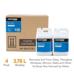 Glass Cleaner 61 Concentrate, 3.78L, 4/Carton (CW610001-A)<Coastwide Professional New