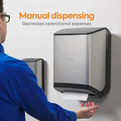 J-Series Manual Hardwound Paper Towel Dispenser, Black/Metallic (CWJMHT-S-CC)<Coastwide Professional