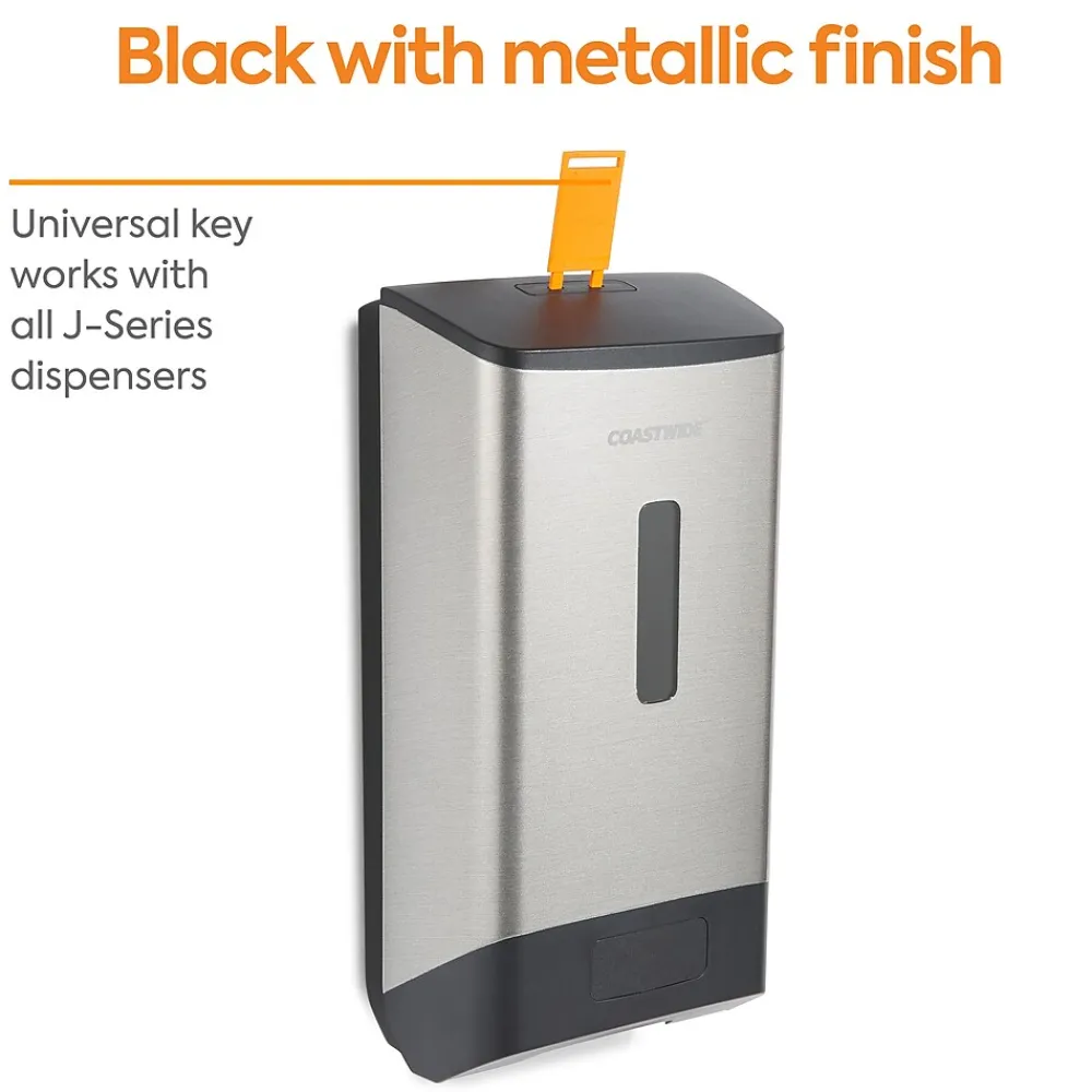 ™ J-Series Automatic Wall Mounted Hand Soap Dispenser, Black/Metallic (CWJAS-S-CC)<Coastwide Professional Discount