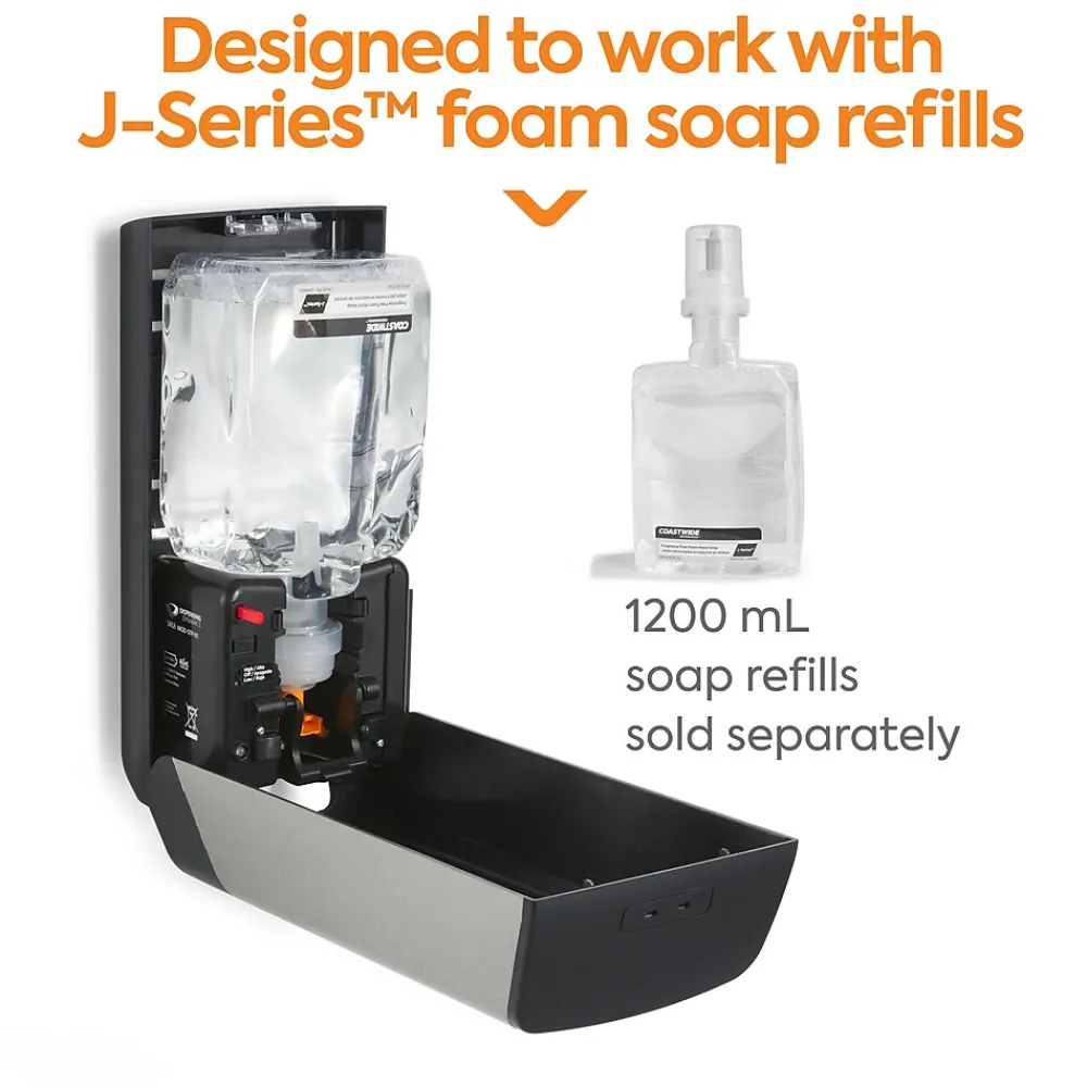 ™ J-Series Automatic Wall Mounted Hand Soap Dispenser, Black/Metallic (CWJAS-S-CC)<Coastwide Professional Discount