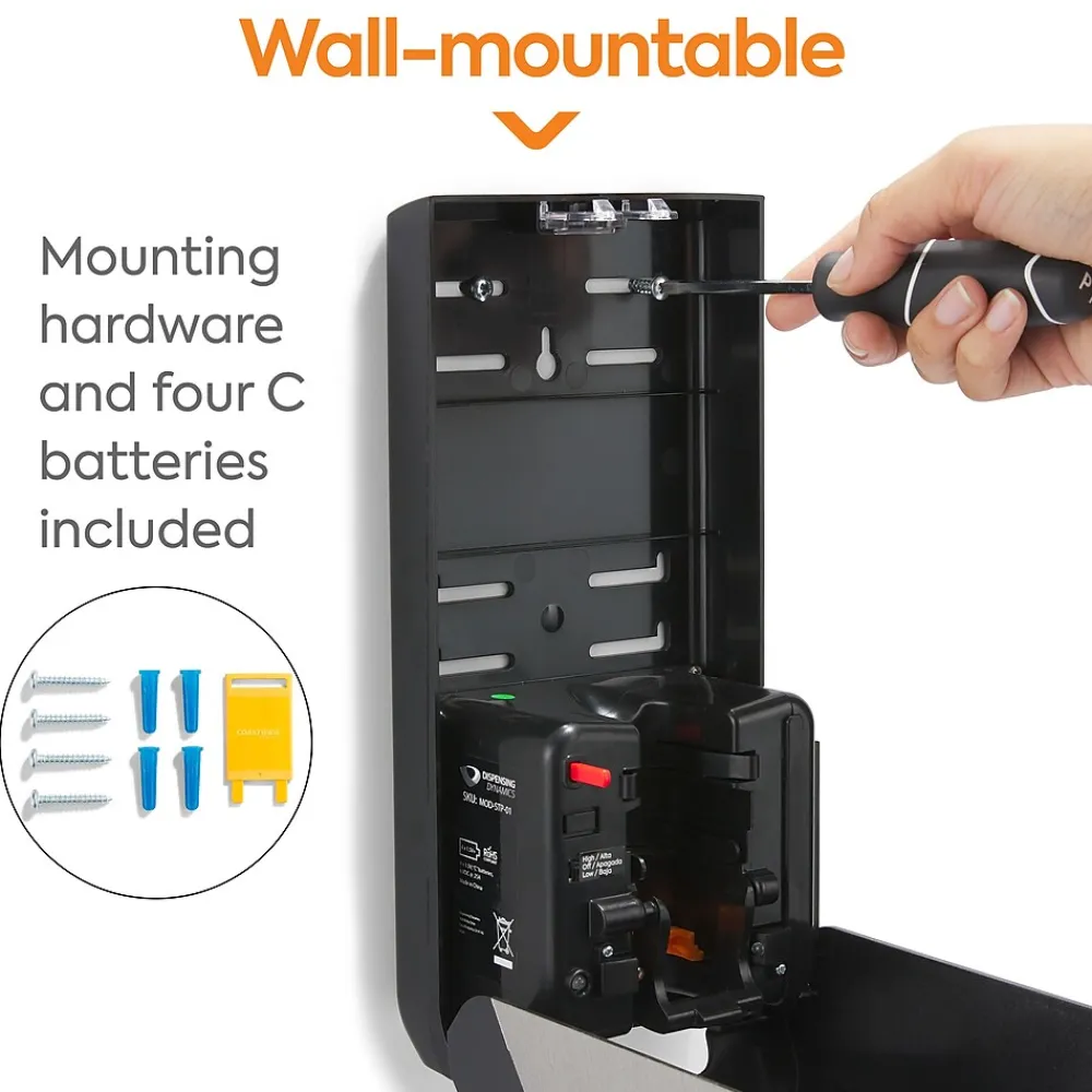 ™ J-Series Automatic Wall Mounted Hand Soap Dispenser, Black/Metallic (CWJAS-S-CC)<Coastwide Professional Discount