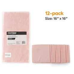 ™ Microfiber Wipers, Pink, 12/Pack (CW57317)<Coastwide Professional Discount