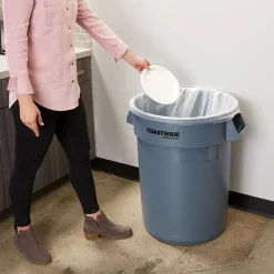 ™ Plastic Trash Can with no Lid, Gray, 32 Gal. (CW50716)<Coastwide Professional New