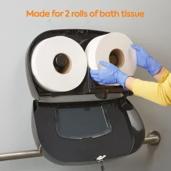 ™ Twin Jumbo Roll Toilet Paper Dispenser, Black (CW60831)<Coastwide Professional Discount