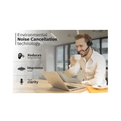 CODi Claro USB-A Wired Mono Headset w/ Integrated AI-Powered ENC Microphone, Black (A04618)