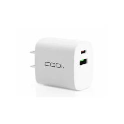 20W Dual Port Wall Charger, USB-C & USB-A Outputs, White (A01102)<CODi New