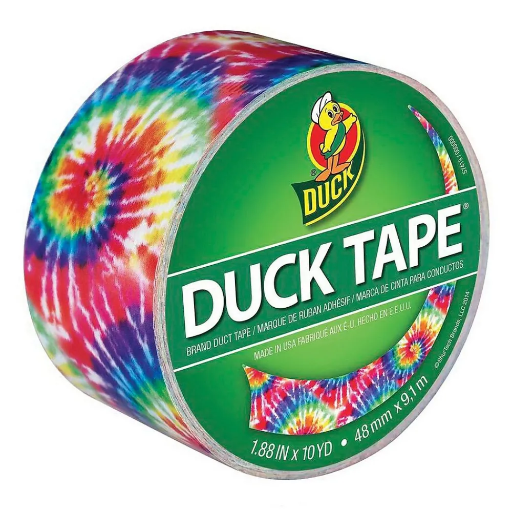 Best Duck Colored Duct Tape, 1.88" x 10 Yds., 3" Core, Love Tie Dye