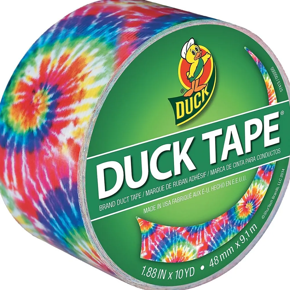 Best Duck Colored Duct Tape, 1.88" x 10 Yds., 3" Core, Love Tie Dye